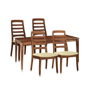 오피언 HF 비르가 호두나무 원목 4인 식탁+의자 4EA