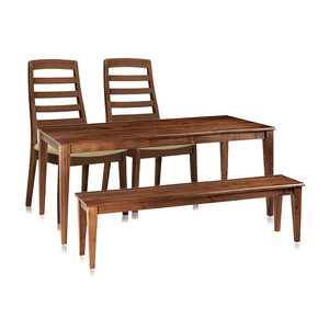 오피언 HF 비르가 호두나무 원목 4인 식탁+의자2EA+2인벤치 1EA